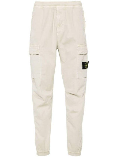 Stretch Cotton Cargo Straight Pants White - STONE ISLAND - BALAAN 2