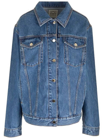 Classic Button Denim Jacket Blue - TOTEME - BALAAN 1