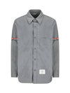 Three Stripes Armband Nylon Long Sleeve Shirt Grey - THOM BROWNE - BALAAN 1