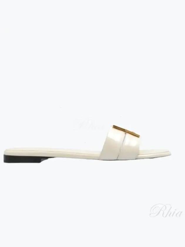 F Fold Leather Sandals White - FENDI - BALAAN 2