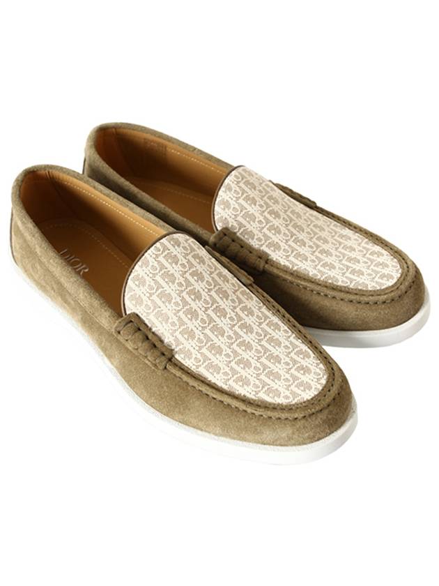 Granville Loafer Brown Beige Oblique Jacquard Suede - DIOR - BALAAN 3