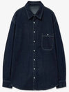 Overfit washed denim shirt dark indigo - BLONDNINE - BALAAN 1