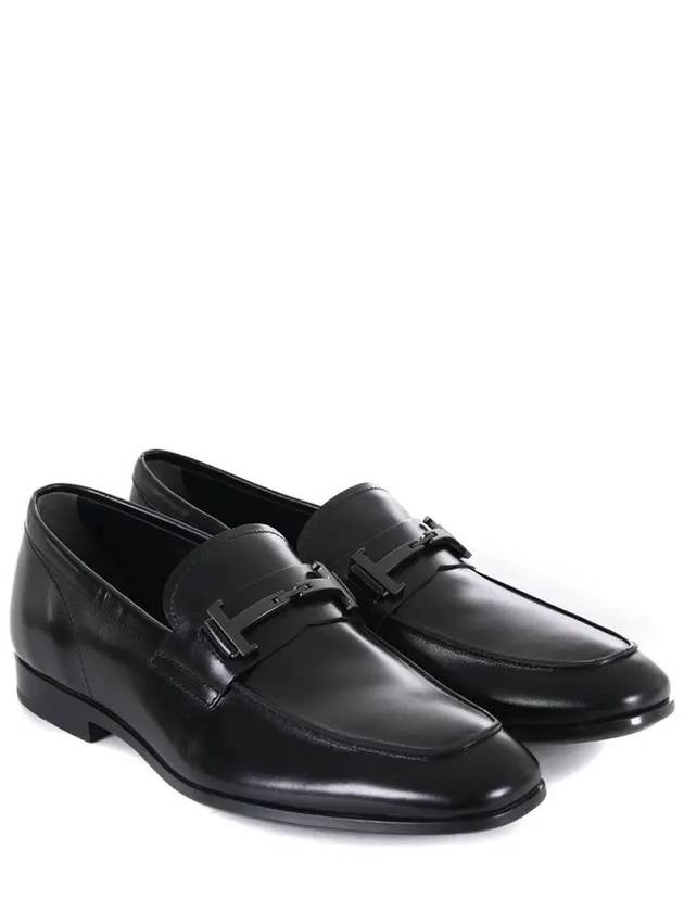 Double T Leather Loafers Black - TOD'S - BALAAN 3