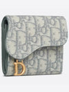 Saddle Oblique Jacquard Lotus Wallet Grey - DIOR - BALAAN 2