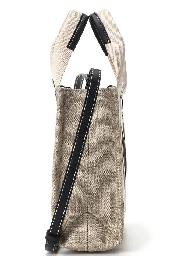 Woody Small Canvas Tote Bag Navy Beige - CHLOE - BALAAN 3