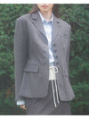 Classic Ribbon Jacket Charcoal - ZIZEMUSEUM - BALAAN 2