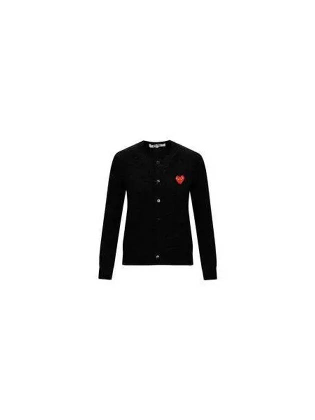 Red Heart Waffen Cardigan Black - COMME DES GARCONS - BALAAN 2