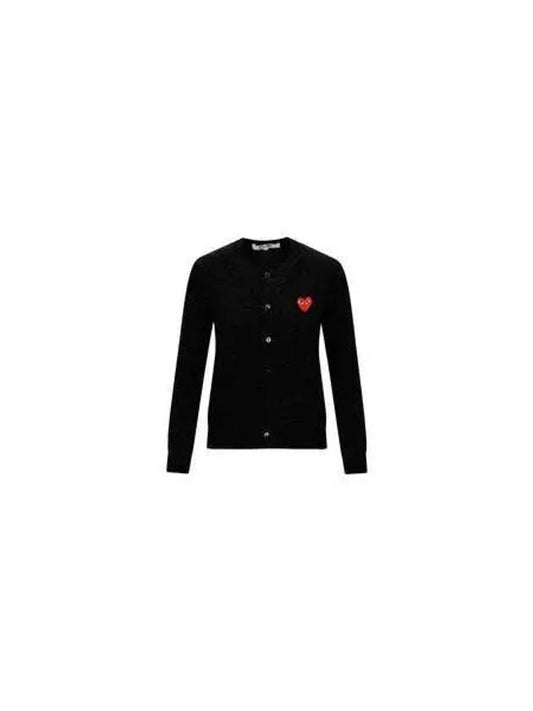 Red Heart Waffen Cardigan Black - COMME DES GARCONS - BALAAN 2