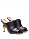 Knot Leather Heels Mules Black - BOTTEGA VENETA - BALAAN 2