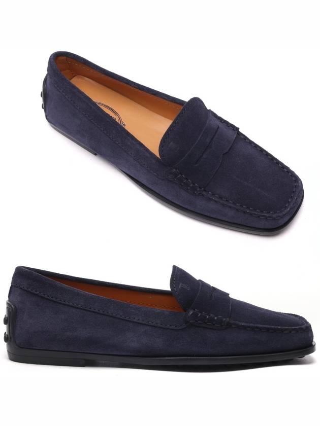 Women's City Gommino Suede Driving Shoes Navy - TOD'S - BALAAN 2