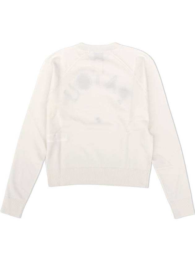 Embroidered Logo Wool Knit Top White - PATOU - BALAAN 3