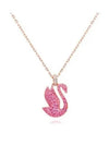 Iconic Swan Medium Pendant Necklace Pink Rose Gold - SWAROVSKI - BALAAN 2