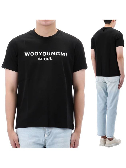 Front Seoul Logo Short Sleeve T-Shirt Black - WOOYOUNGMI - BALAAN 1