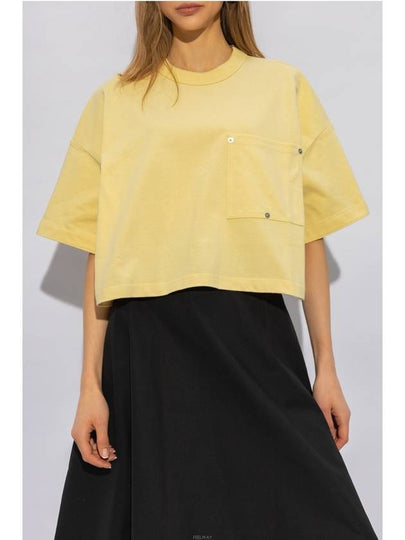 Crew Neck Pocket Short Sleeve T-Shirt Yellow - BOTTEGA VENETA - BALAAN 2