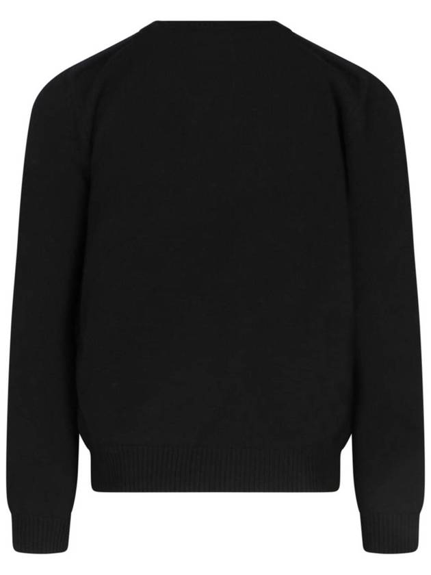 Men's Triomphe Crew Neck Cashmere Wool Knit Top Black - CELINE - BALAAN 8