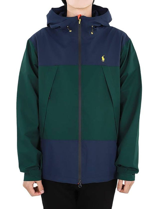 Polo men s hooded bomber jacket green navy 710917315 001 - RALPH LAUREN - BALAAN 1