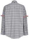 Prince of Wales Armband Oversized Long Sleeve Shirt Medium Grey - THOM BROWNE - BALAAN 4