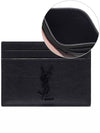 Monogram Crocodile Leather Card Wallet Black - SAINT LAURENT - BALAAN 2