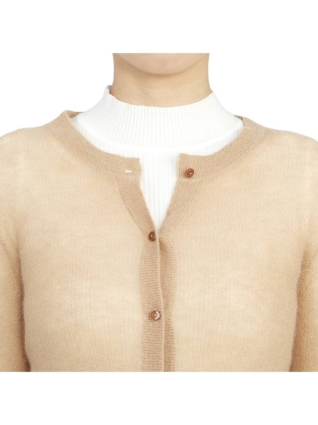 Calca Color Block Mohair Wool Cardigan Beige Brown - MAX MARA - BALAAN 11