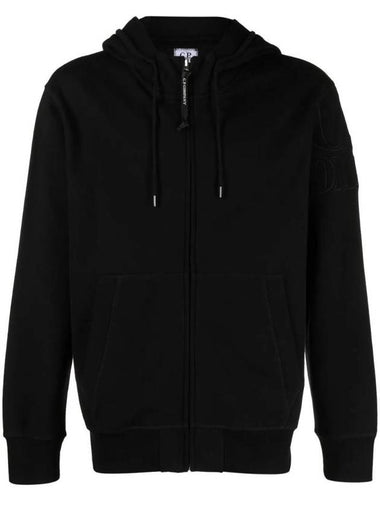 Embroidery Logo Hooded Jacket Black - CP COMPANY - BALAAN 1