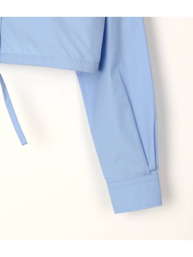 Poplin Cropped Organic Cotton Shirt Blue - MARNI - BALAAN 8