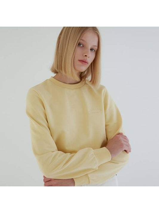 Luster Signature Crop Sweat Shirt Yellow - LE SOLEIL MATINEE - BALAAN 1