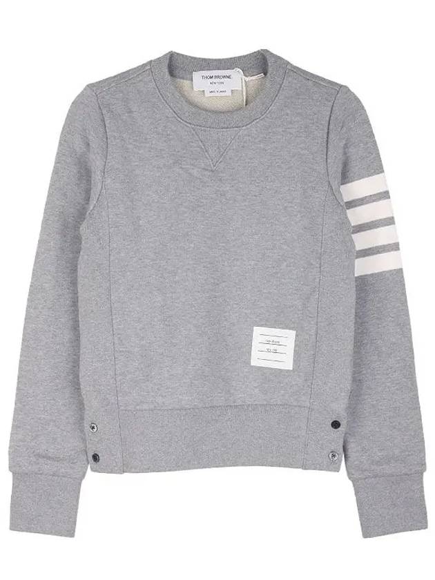 Engineered 4 Bar Stripe Loopback Jersey Knit Crewneck Sweatshirt Light Grey - THOM BROWNE - BALAAN 2