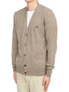 Embroidery Logo Fine Wool Cardigan Grey - VIVIENNE WESTWOOD - BALAAN 3