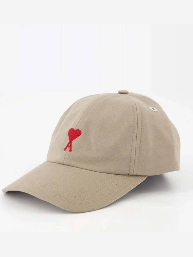 De Coeur Embroidered Logo Ball Cap Beige - AMI - BALAAN 2