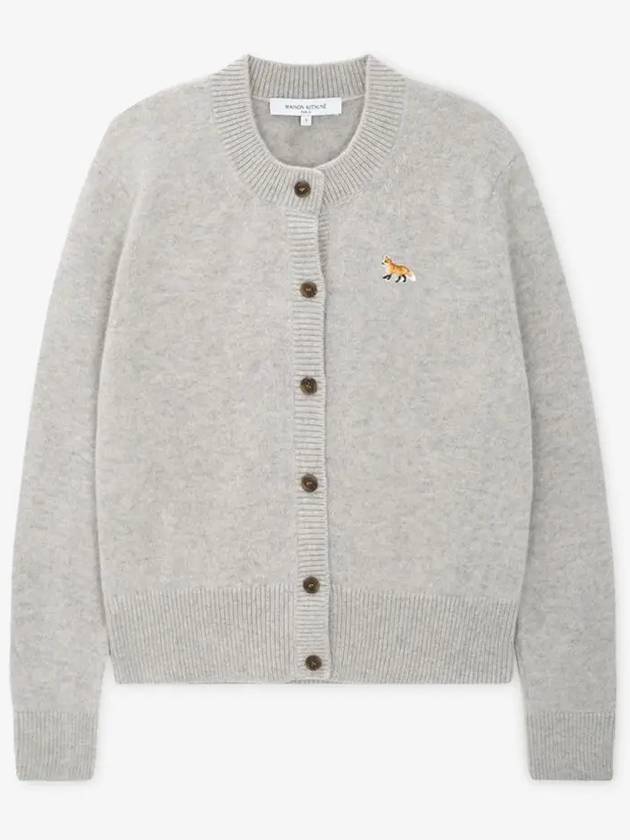 Women s Baby Fox Light Gray Melange Cardigan LW00508KT1006 LGM - MAISON KITSUNE - BALAAN 2