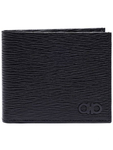 Gancini Half Wallet Black - SALVATORE FERRAGAMO - BALAAN 1