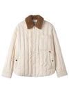 Shearling Collar Padded Oversized Fit Jacket Ivory - SUNNEI - BALAAN 2