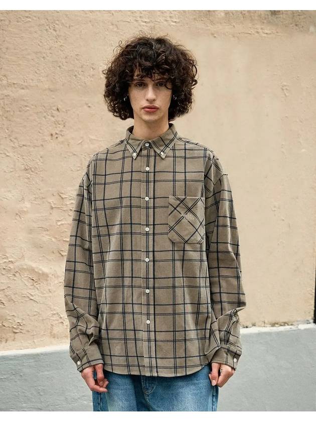 corduroy check shirt beige - FLUKE - BALAAN 2