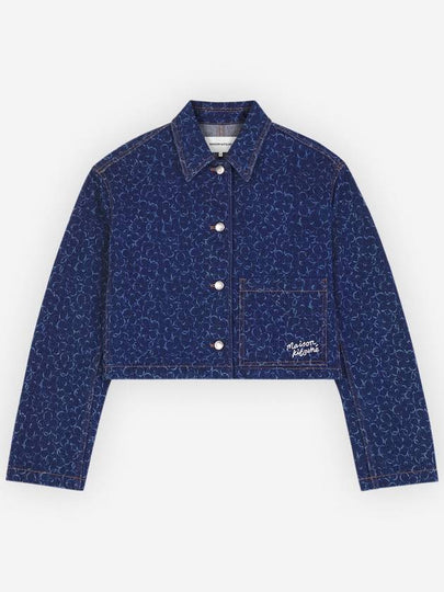 Cropped Denim Jacket Navy - MAISON KITSUNE - BALAAN 2