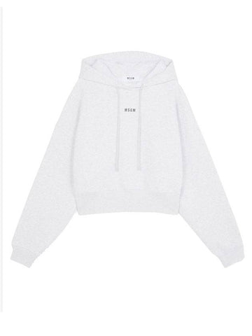 Micro Logo Cotton Hoodie Grey - MSGM - BALAAN 1