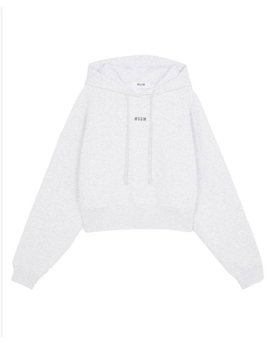 Micro Logo Cotton Hoodie Grey - MSGM - BALAAN 1