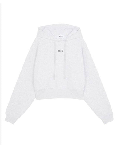 Micro Logo Cotton Hoodie Grey - MSGM - BALAAN 1