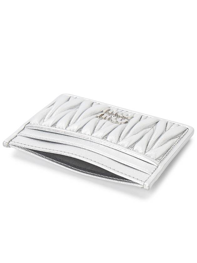 Matelasse Nappa Leather Card Wallet Silver - MIU MIU - BALAAN 5