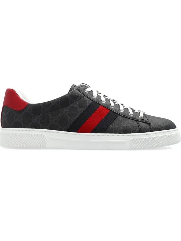 Ace Web GG Supreme Canvas Low Top Sneakers Black - GUCCI - BALAAN 3