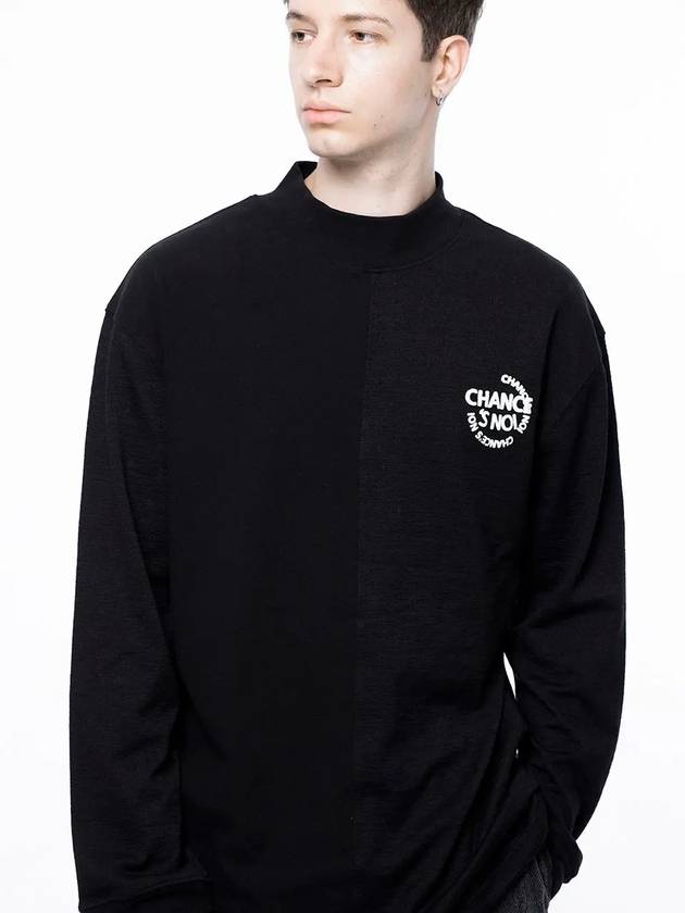 Men s M243MT03BK Circular Reverse Sleeve Half Neck Sweatshirt Black - CHANCE'S NOI - BALAAN 9