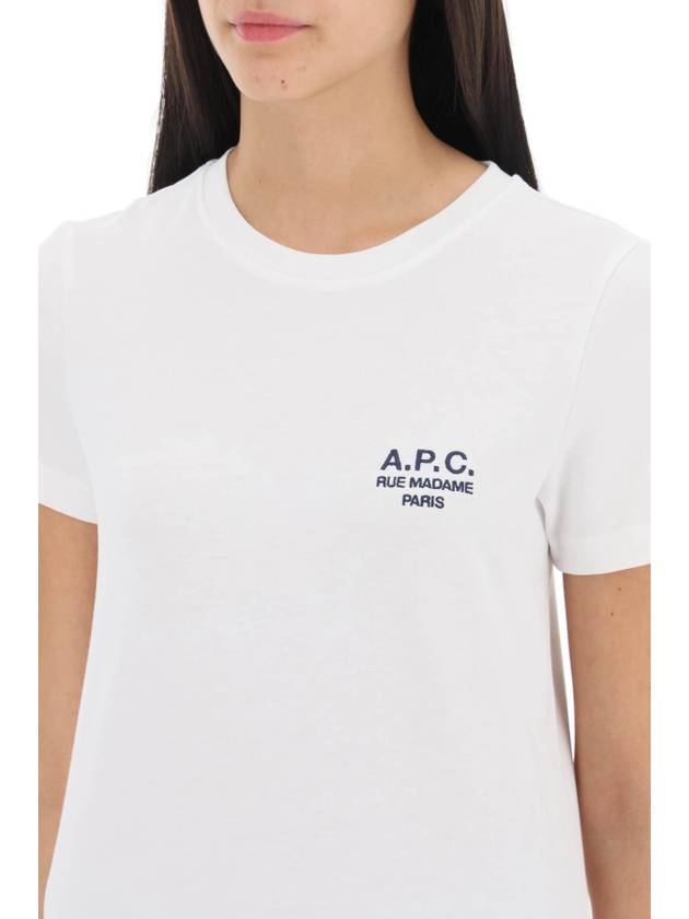 Denise Embroidered Short Sleeve T-shirt White - A.P.C. - BALAAN 5