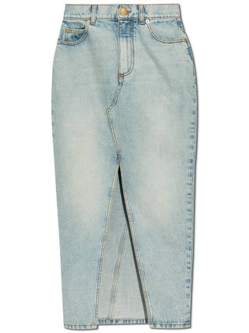 Balmain Denim Skirt, Women's, Light Blue - BALMAIN - BALAAN 1