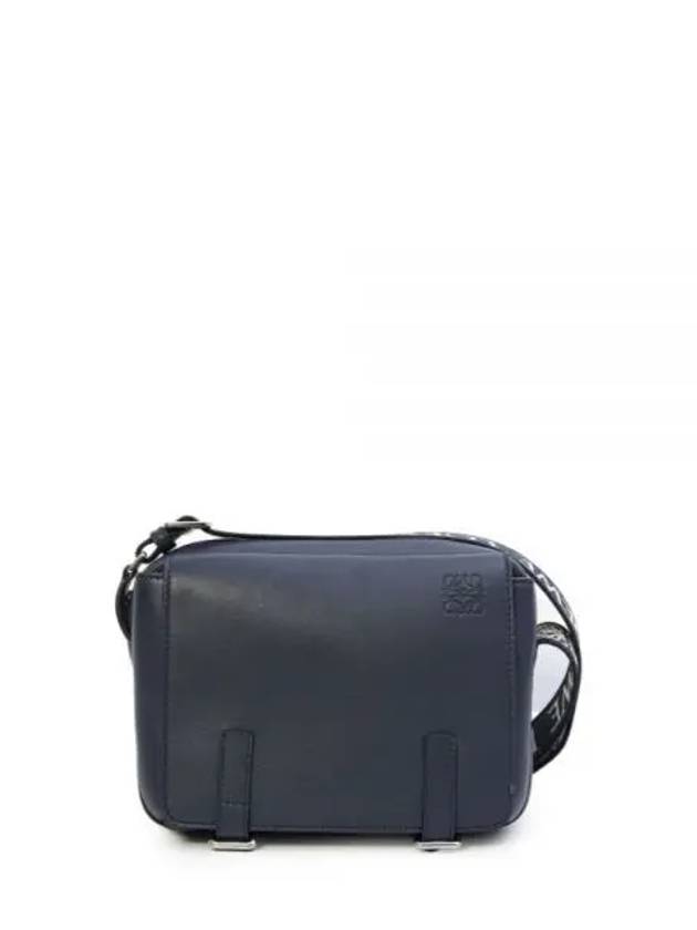 Military Leather Messenger Bag Deep Navy - LOEWE - BALAAN 2