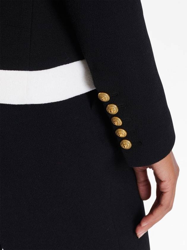 1 Button Blazer BF0SK530WB86 EAB NOIR BLANC B0170734691 - BALMAIN - BALAAN 6