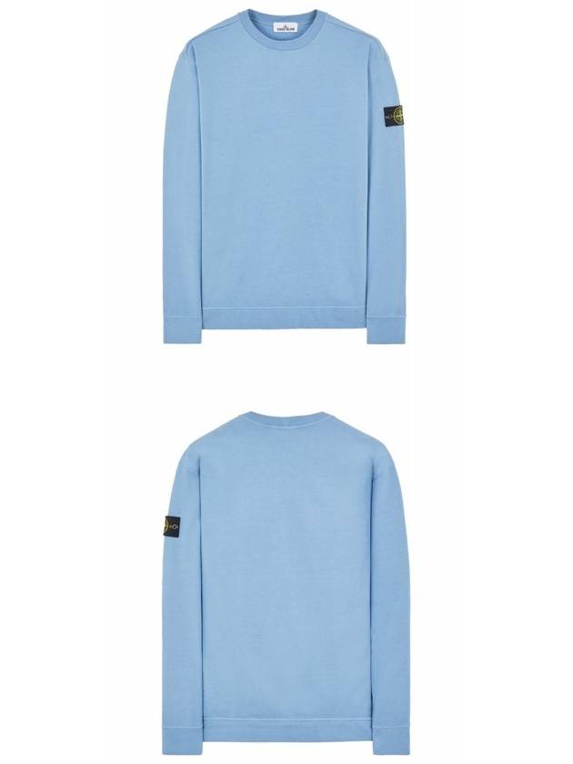 Men's Wappen Patch Crew Neck Sweatshirt Pastel Blue - STONE ISLAND - BALAAN 5