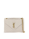 Logo Plaque Envelope Chain Medium Shoulder Bag White - SAINT LAURENT - BALAAN 1