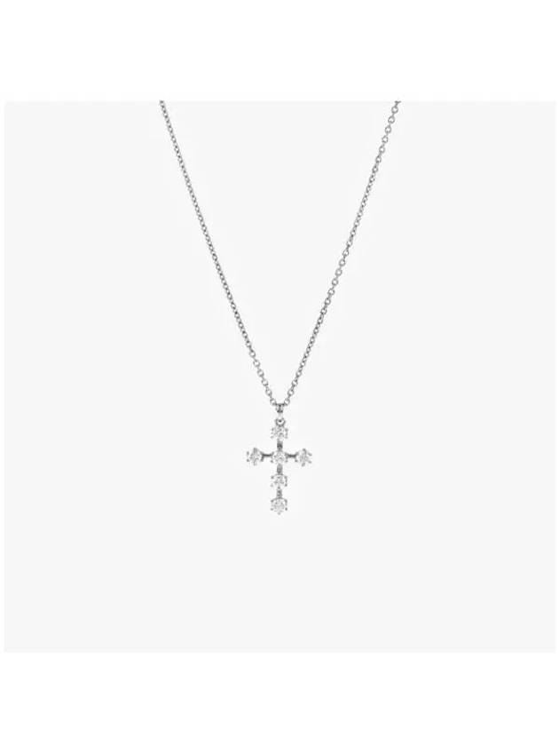 Insigne Pendant Round Cut Cross Rhodium Necklace Silver - SWAROVSKI - BALAAN 4