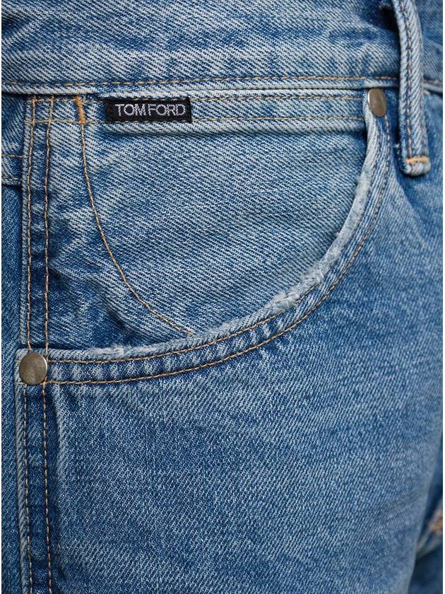 Distress Straight Jeans Blue - TOM FORD - BALAAN 4