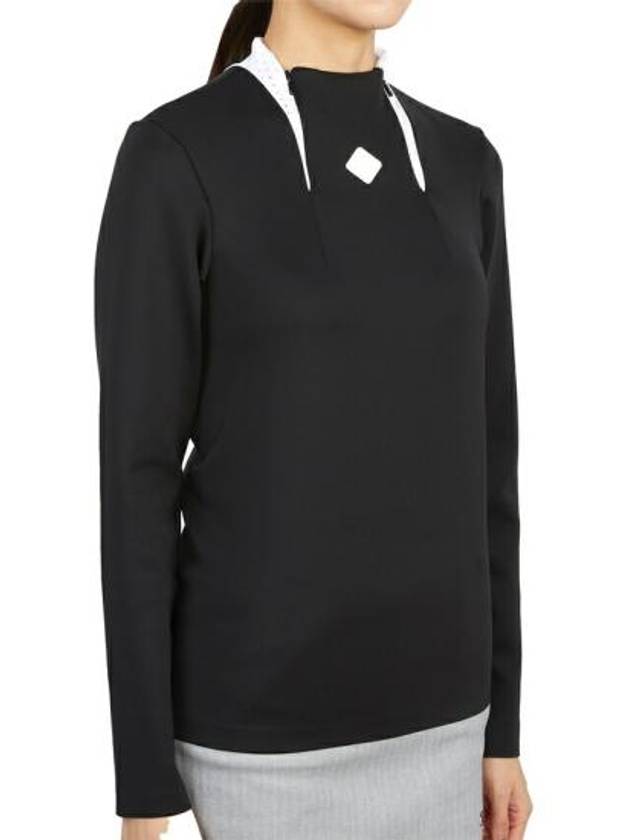 Golf Twinny Zip Mid Layer Long Sleeve T-Shirt Black - J.LINDEBERG - BALAAN 4