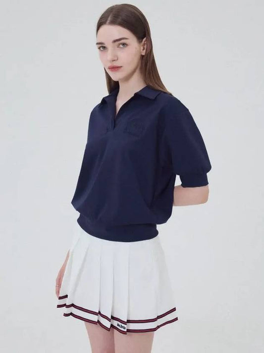 Rookie open collar neck quick dry t shirt NAVY - MONBIRDIE GOLF - BALAAN 1